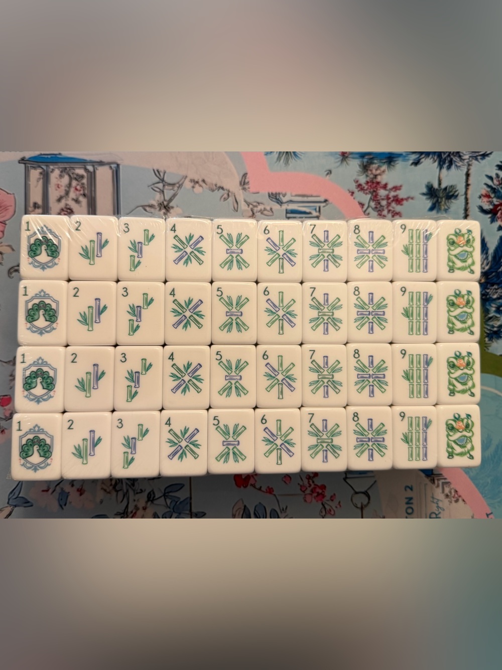 Green and Blue Mahjong Tiles - Picture 4 of 8